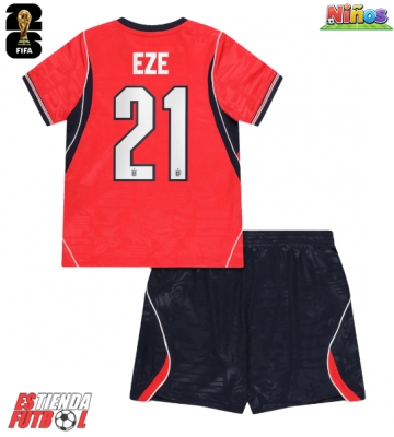 Inglaterra Eberechi Eze #21 Segunda Equipación Niños Mundial 2026 Manga Corta (+ Pantalones cortos)